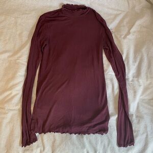 Maroon Turtleneck with frills